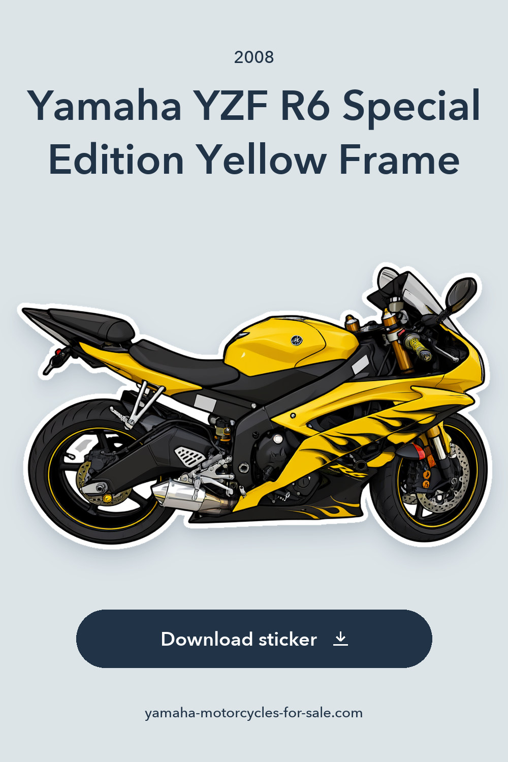 2008 Yamaha YZF R6 Special Edition Yellow Frame sticker preview