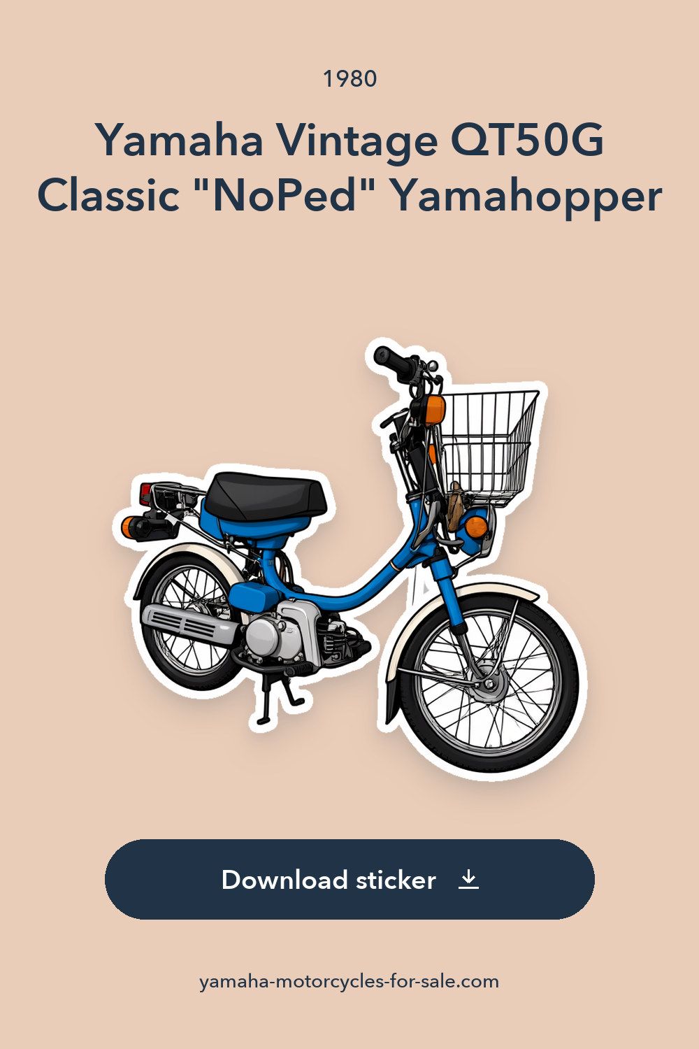 1980 Yamaha Vintage QT50G Classic “NoPed” Yamahopper sticker preview