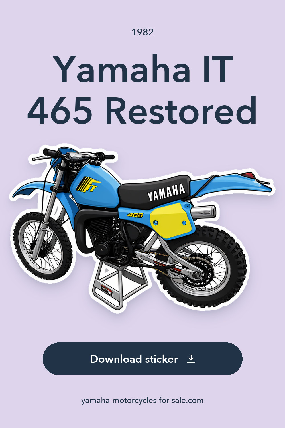 1982 Yamaha IT 465 Restored sticker preview