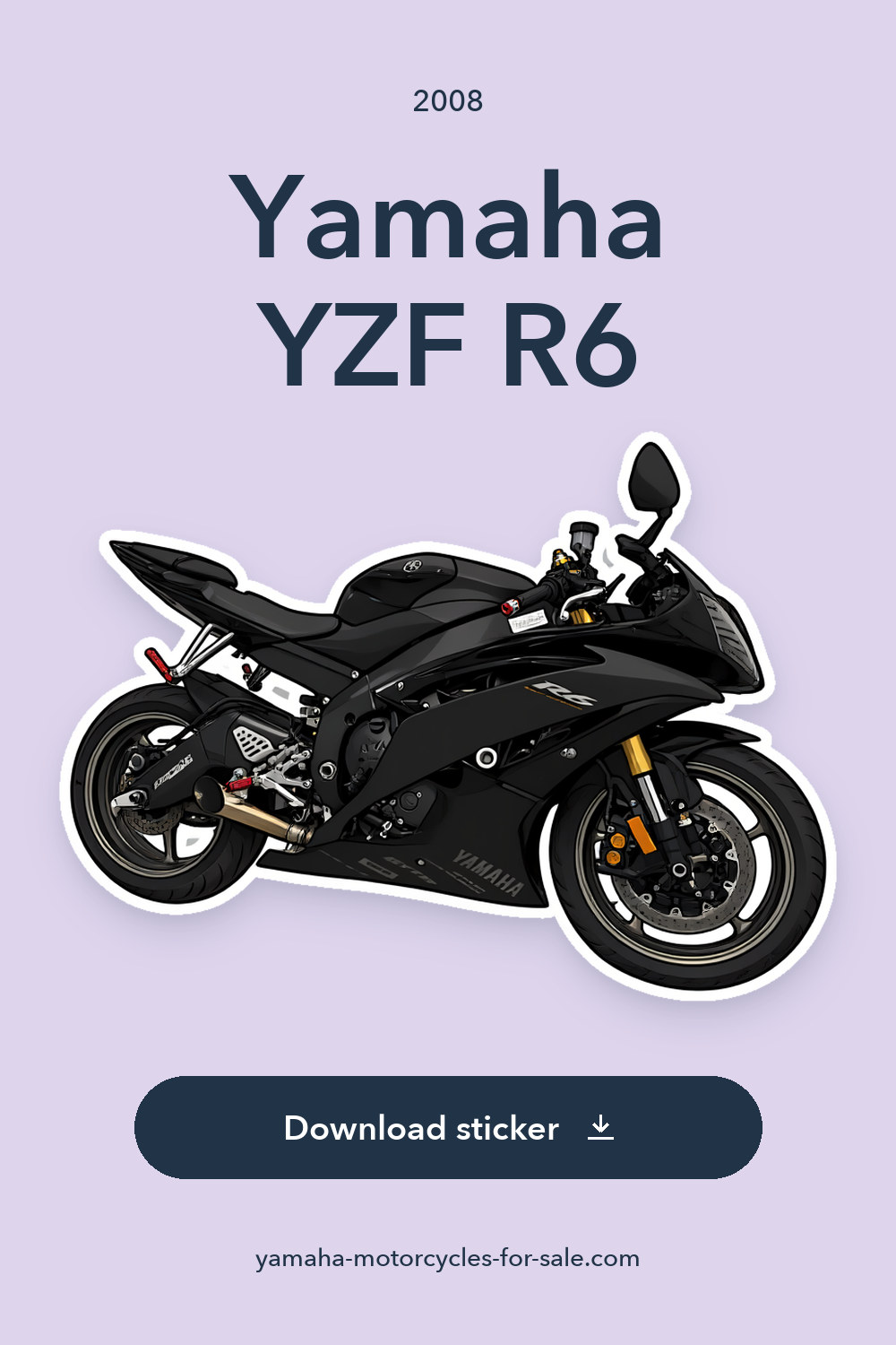 2008 Yamaha YZF R6 sticker preview