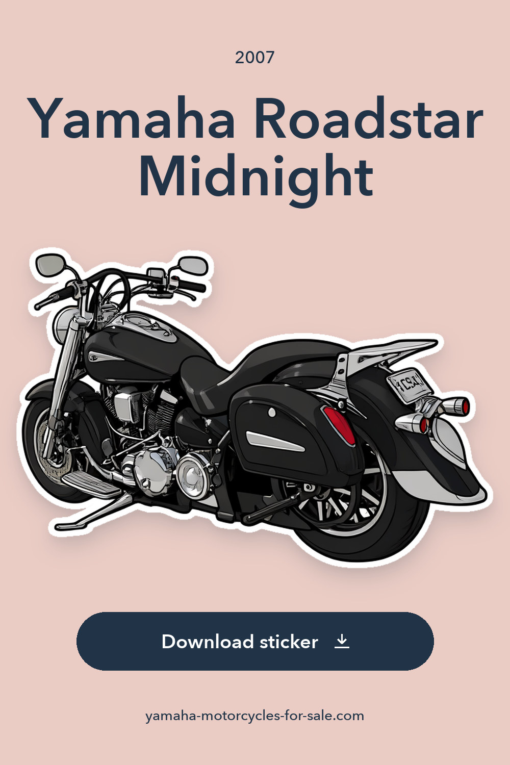 2007 Yamaha Roadstar Midnight 1700cc sticker preview