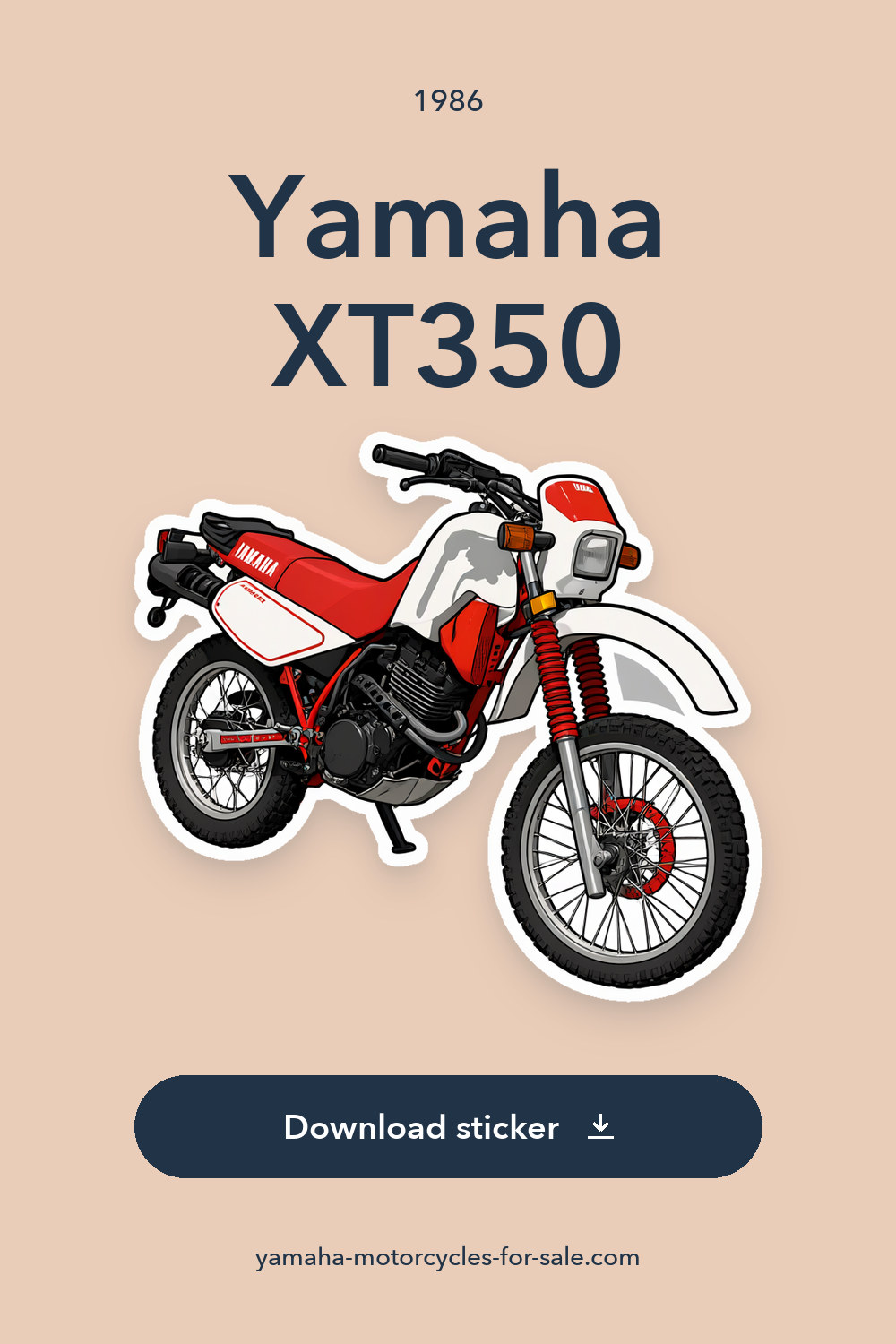 1986 Yamaha XT350 sticker preview