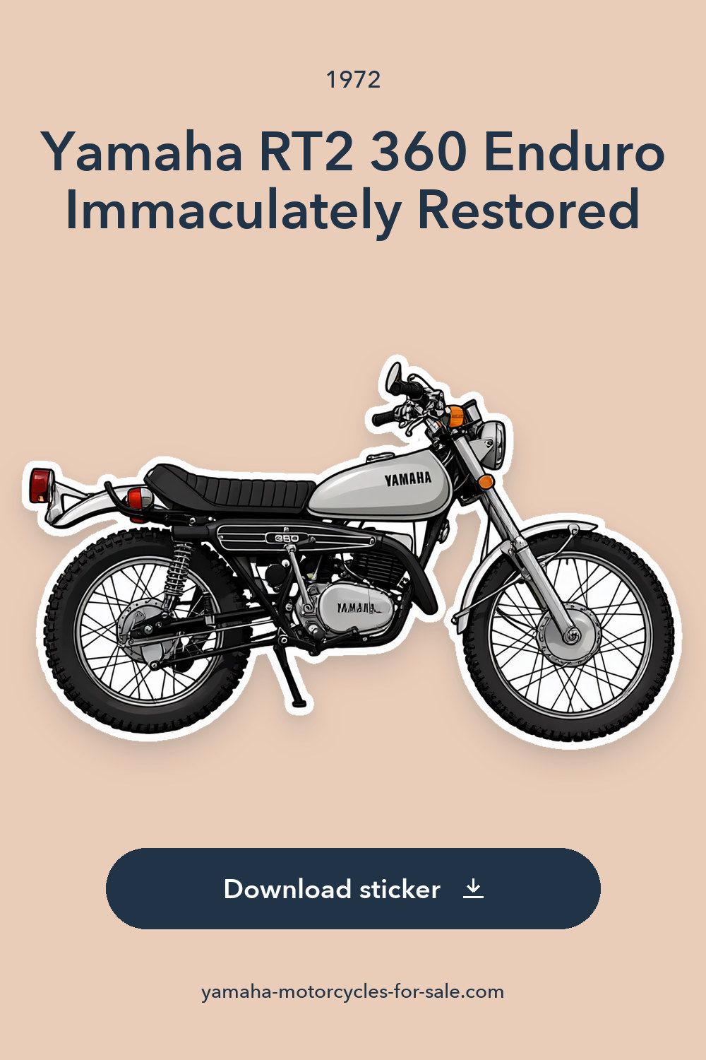1972 Yamaha RT2 360 Enduro Immaculately Restored sticker preview