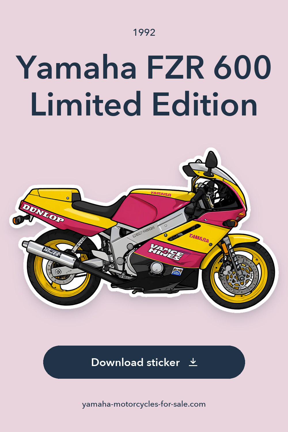 1992 Yamaha FZR 600 Limited Edition sticker preview