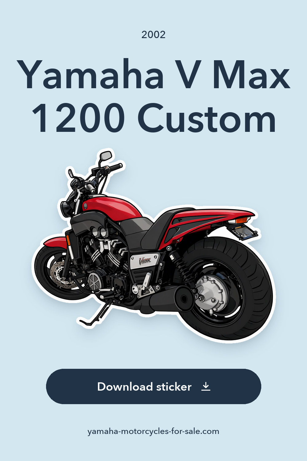 2002 Yamaha V Max 1200 Custom sticker preview