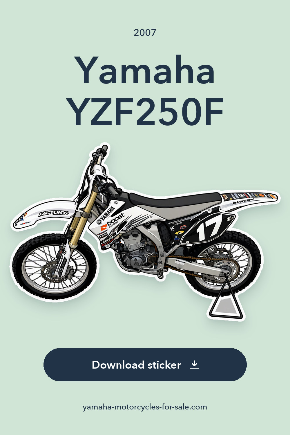 2007 Yamaha YZF250F sticker preview