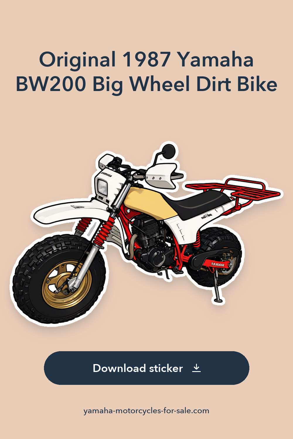 Original 1987 Yamaha BW200 Big Wheel Dirt Bike sticker preview