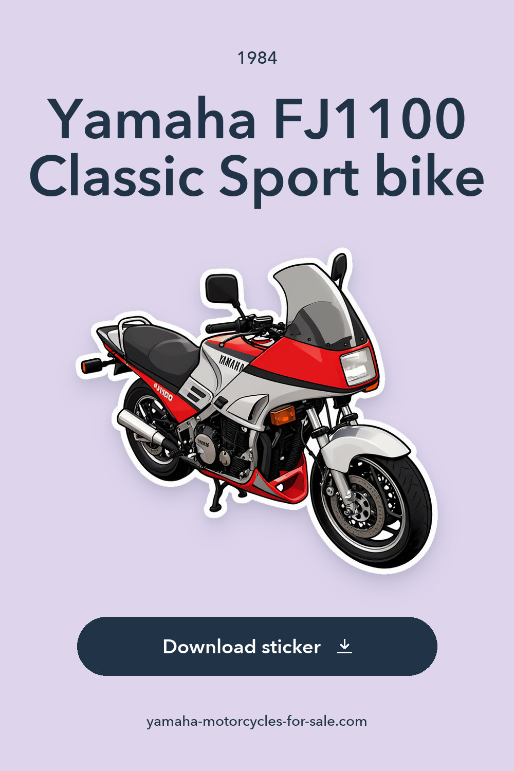 1984 Yamaha FJ1100 Classic Sport bike sticker preview