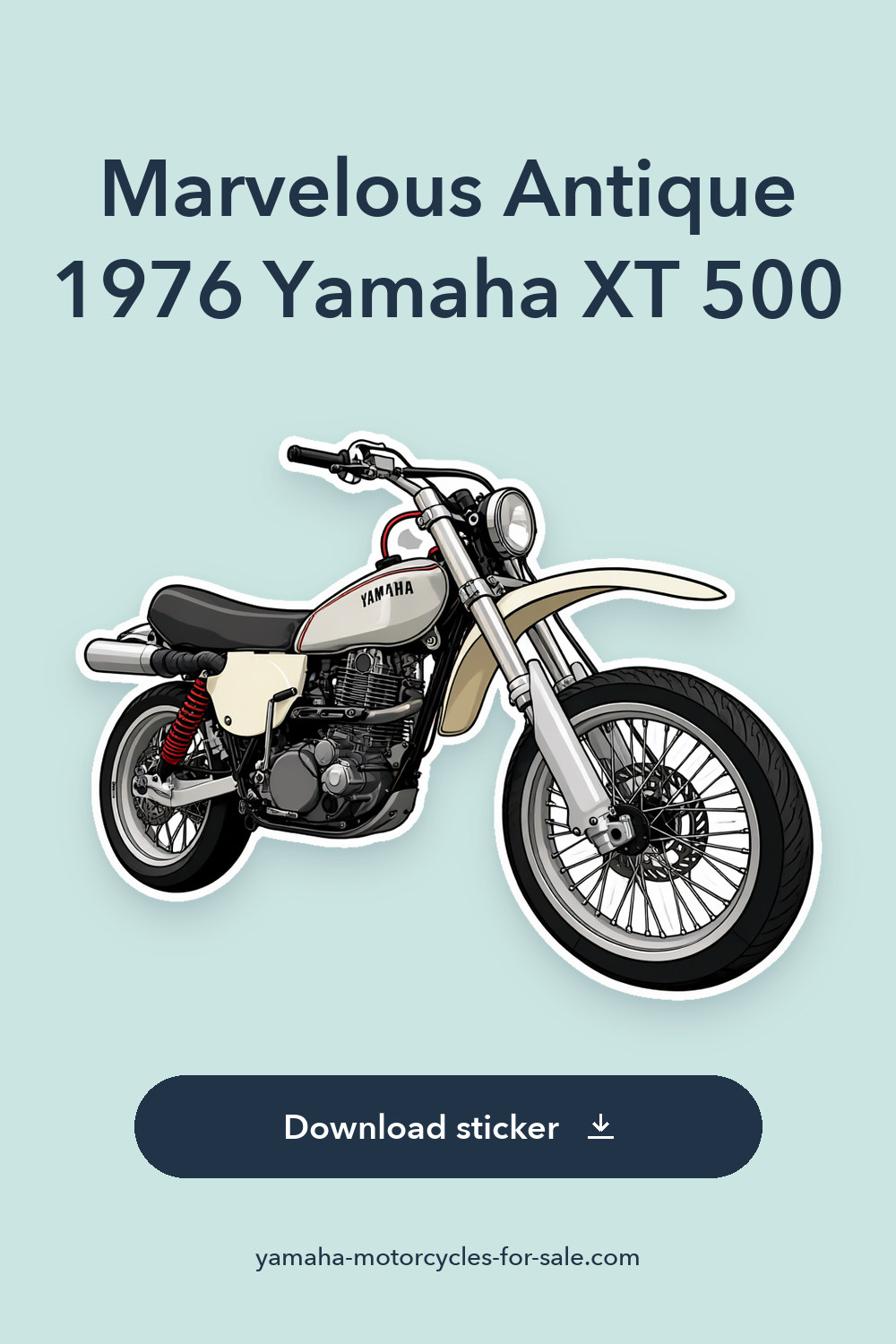 Marvelous Antique 1976 Yamaha XT 500 sticker preview