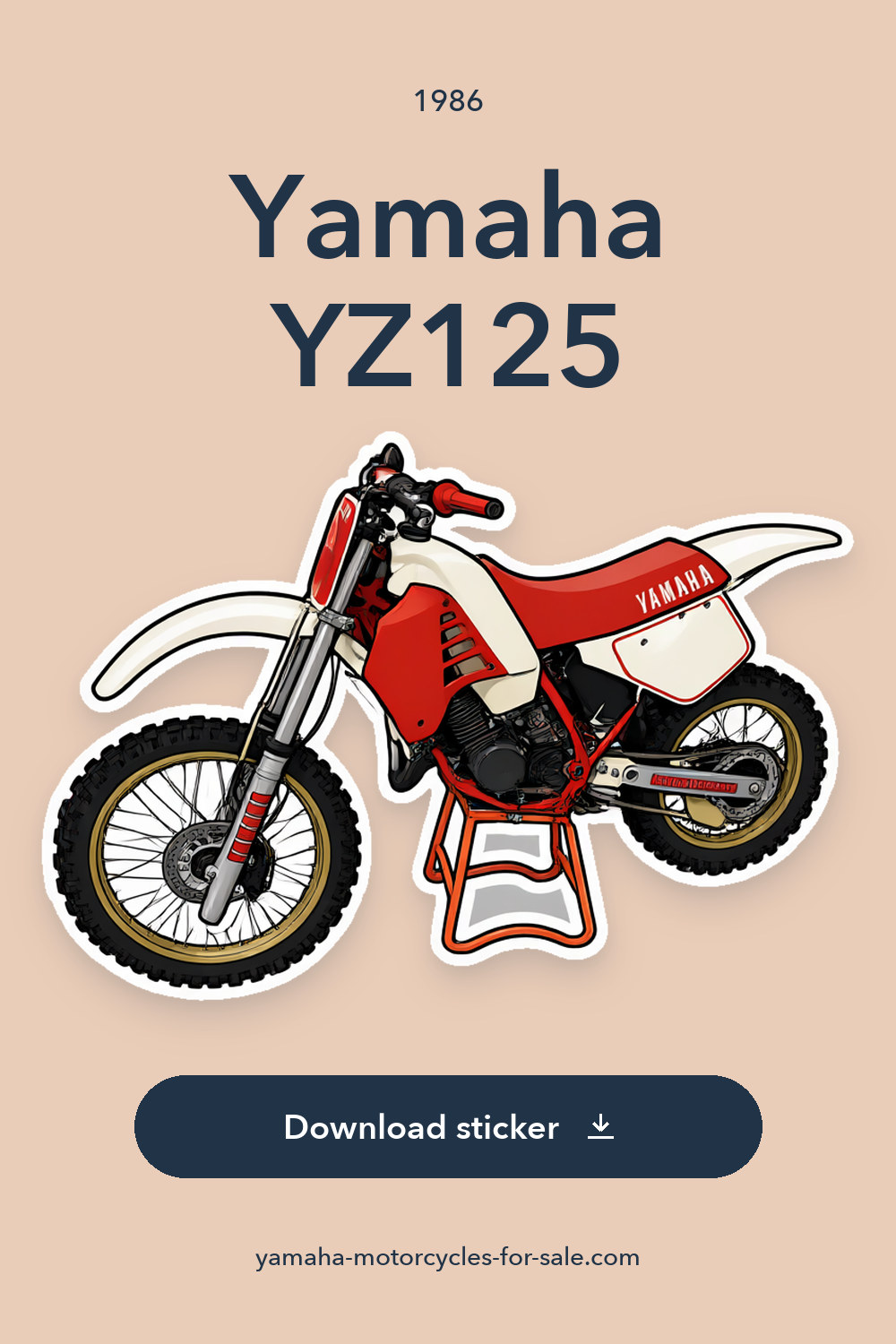 1986 Yamaha YZ125 sticker preview