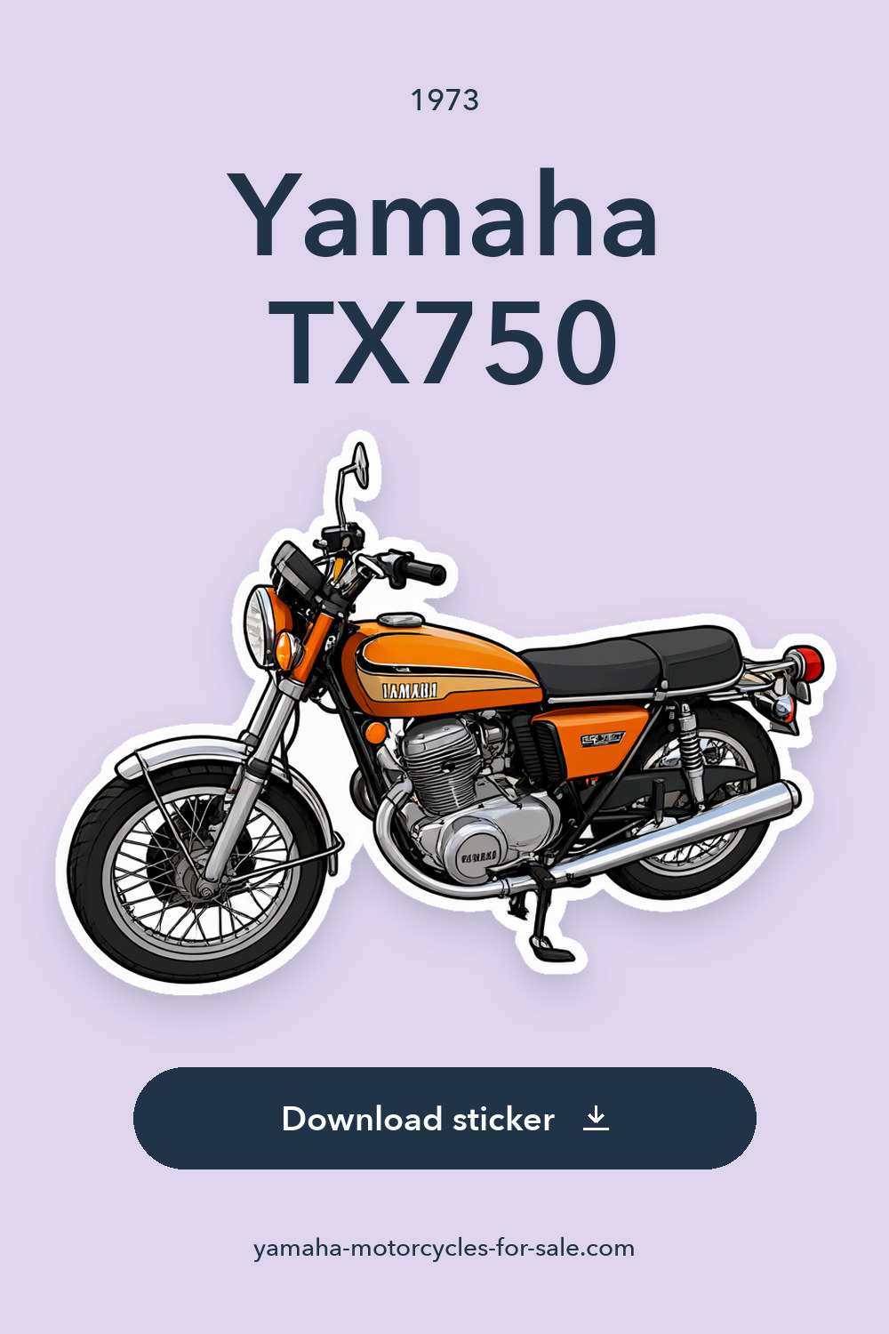1973 Yamaha TX750 sticker preview
