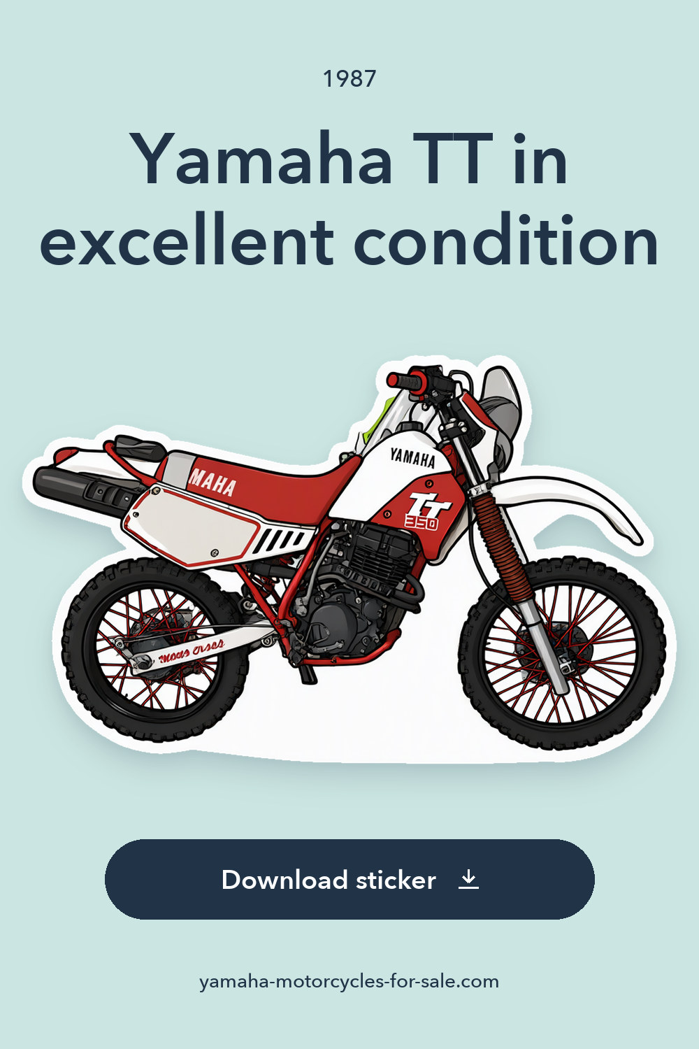 1987 Yamaha TT in excellent condition sticker preview