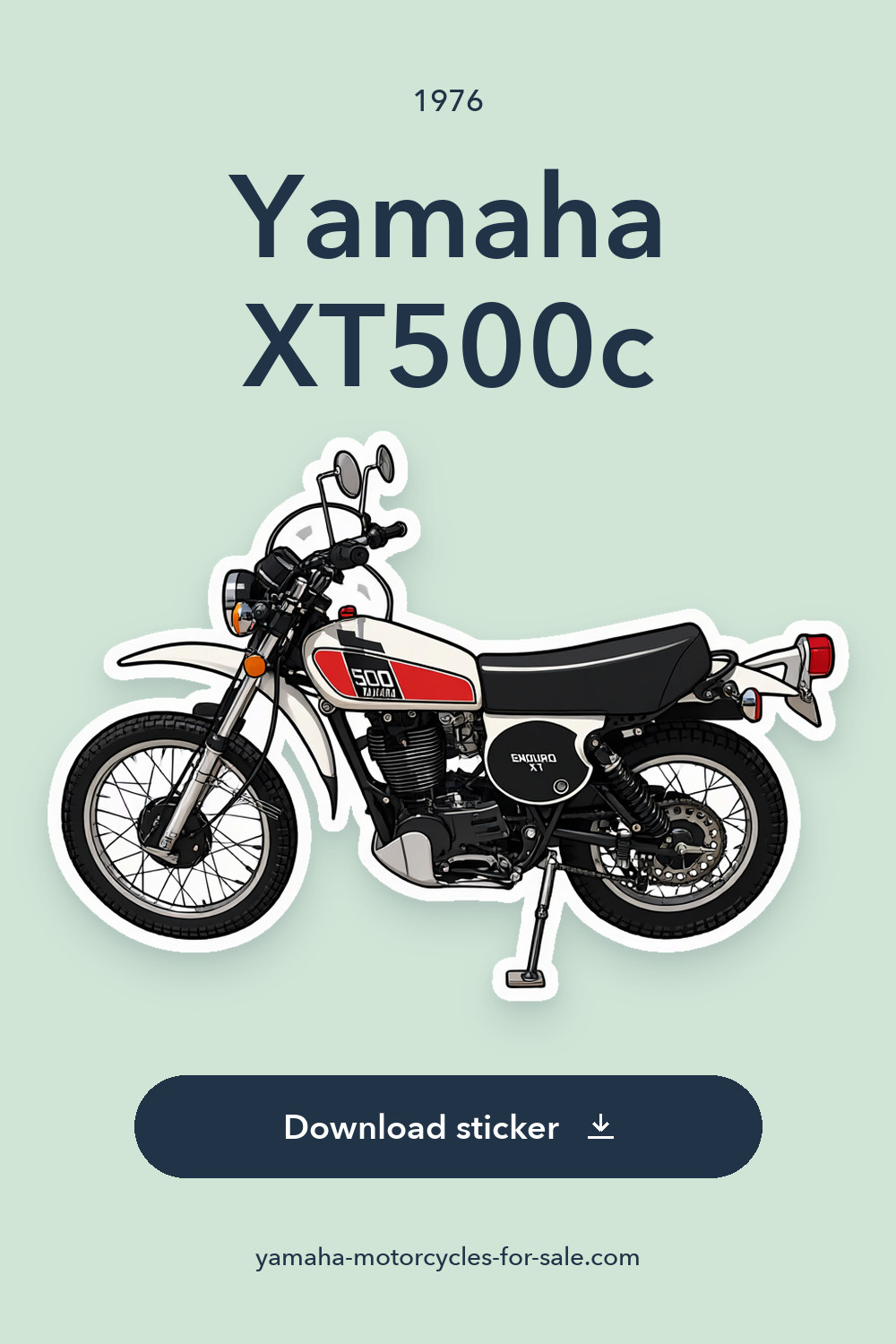 1976 Yamaha XT500c sticker preview