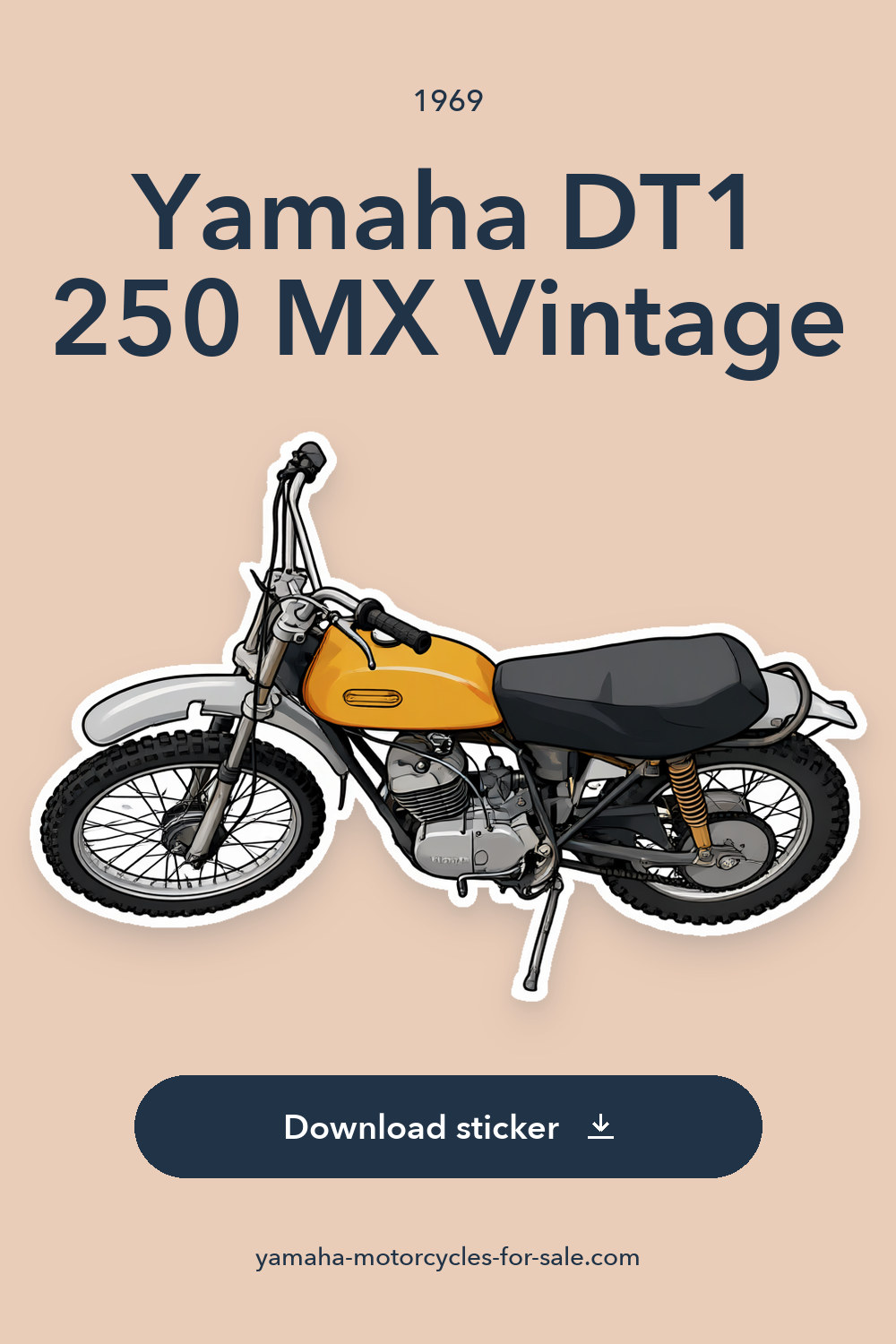 1969 Yamaha DT1 250 MX Vintage sticker preview