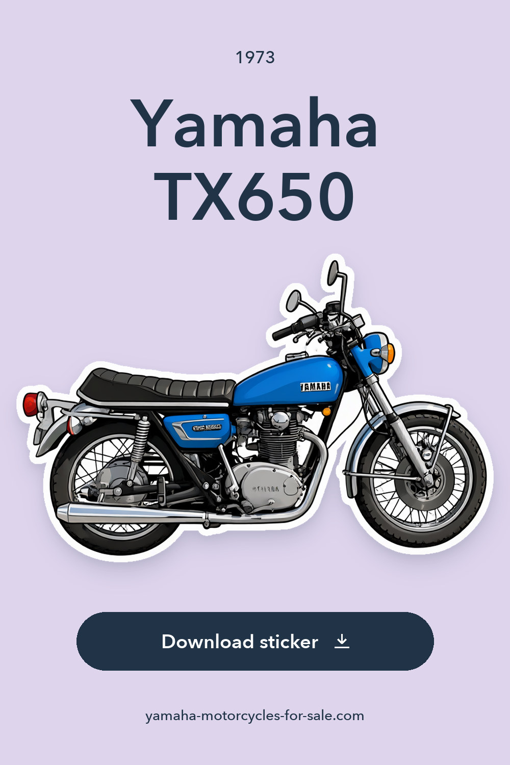 1973 Yamaha TX650 sticker preview