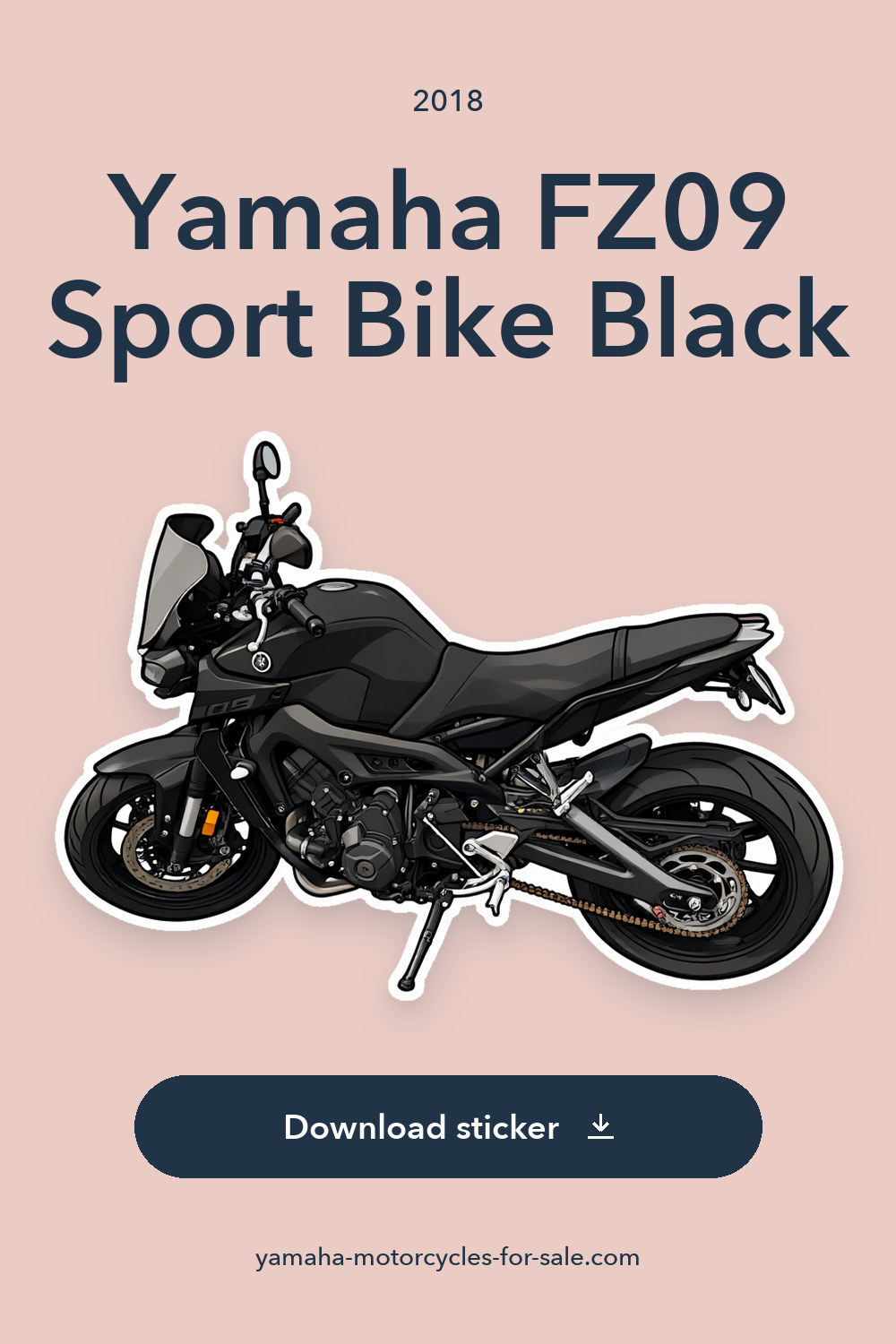 2018 Yamaha FZ09 Sport Bike Black sticker preview