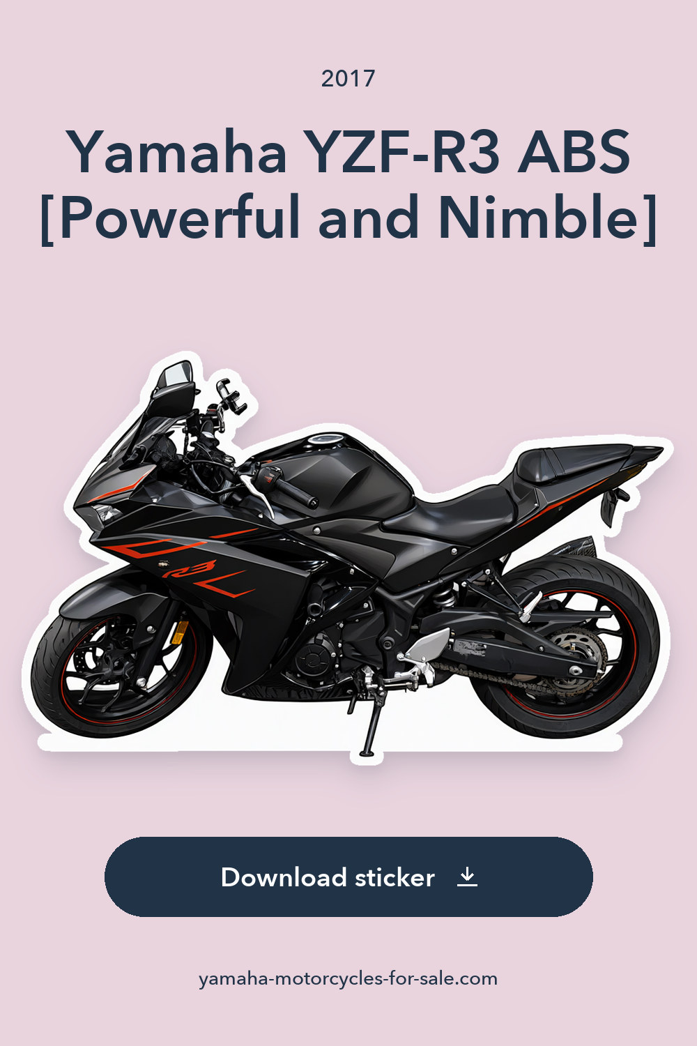 2017 Yamaha YZF-R3 ABS [Powerful and Nimble] sticker preview