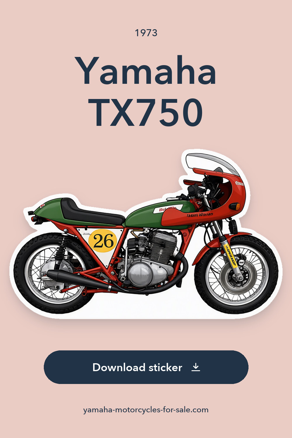 1973 Yamaha TX750 sticker preview